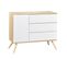 Lit Bébé 60x120 Et Commode 3 Tiroirs 1 Porte Seventies - Bois Et Blanc