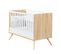 Lit Bébé 60x120 Et Commode 3 Tiroirs 1 Porte Seventies - Bois Et Blanc