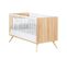 Lit Évolutif 70x140 Et Commode 3 Tiroirs 1 Porte Seventies - Bois Blanc Et Rose