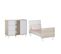 Lit Évolutif 70x140 Et Commode 3 Tiroirs 1 Porte 3 Niches Happy - Blanc Et Bois