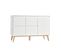 Commode 4 Tiroirs 1 Porte Swing - Blanc Et Bois