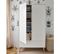 Armoire 2 Portes 1 Tiroir Swing - Blanc Et Bois