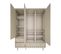 Armoire 3 Portes 3 Tiroirs Babushka - Olive