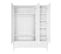 Armoire 3 Portes 2 Tiroirs Bianka - Blanc