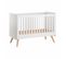 Lit Évolutif 70x140 Sommier Inclus Vintage - Blanc Et Bois