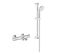 Pack Mitigeur Thermostatique Bain Douche + Pommeau De Douche + Barre De Douche + Flexible Grohe Gro