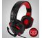 Casque Pro Gamer Basic Ams H555 Rouge LED - 40mm Power Bass Avec Micro Intégré, Réglage Volume