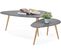 Tables Gigognes Noires Et Pieds En Bois Clair