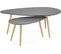 Tables Gigognes Noires Et Pieds En Bois Clair