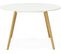 Table à Diner Ronde Blanc Pied Bois Clair 4 Places D120cm