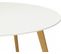 Table à Diner Ronde Blanc Pied Bois Clair 4 Places D120cm