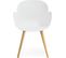 Fauteuil Design Scandinave Couleur Blanc Pieds Bois Clair