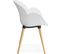 Fauteuil Design Scandinave Couleur Blanc Pieds Bois Clair