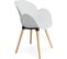 Fauteuil Design Scandinave Couleur Blanc Pieds Bois Clair