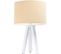 Lampe De Chevet Bois Blanc 30x30x46cm