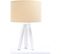 Lampe De Chevet Bois Blanc 30x30x46cm