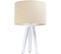 Lampe De Chevet Bois Blanc 30x30x46cm