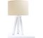 Lampe De Chevet Bois Blanc 30x30x46cm