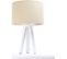 Lampe De Chevet Bois Blanc 30x30x46cm