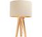 Lampe De Chevet Bois Clair 30x30x46cm