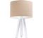 Lampe De Chevet Bois Blanc 30x30x46cm