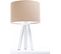 Lampe De Chevet Bois Blanc 30x30x46cm