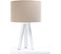 Lampe De Chevet Bois Blanc 30x30x46cm