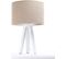 Lampe De Chevet Bois Blanc 30x30x46cm