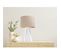 Lampe De Chevet Bois Blanc 30x30x46cm