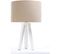 Lampe De Chevet Bois Blanc 30x30x46cm