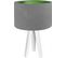 Lampe De Chevet Enfant Trépied Blanc Abat Jour Gris Et Vert