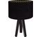 Lampe De Chevet Bois Noir 30x30x46cm