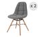 Uma - Chaise Scandinave Tissu Gris Pieds Hêtre (x2)