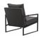 Scott - Fauteuil Lounge En Tissu Anthracite Et Métal Noir