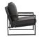 Scott - Fauteuil Lounge En Tissu Anthracite Et Métal Noir