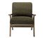 Alan - Fauteuil Lounge En Tissu Bouclette Army Et Bois Patiné