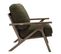 Alan - Fauteuil Lounge En Tissu Bouclette Army Et Bois Patiné