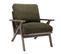 Alan - Fauteuil Lounge En Tissu Bouclette Army Et Bois Patiné