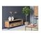 Biarritz-meuble Tv 3t L.150 Cm, Teck Massif Et Métal Noir
