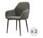 Gabin-fauteuil De Table En Velours Gris Carbone Et Métal Noir (x2)