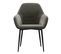 Gabin-fauteuil De Table En Velours Gris Carbone Et Métal Noir (x2)