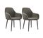 Gabin-fauteuil De Table En Velours Gris Carbone Et Métal Noir (x2)