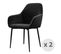 Gabin-fauteuil De Table En Velours Et Métal Noir (x2)