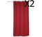 Lot De 2 Rideaux Occultant Coloris Bordeaux - Dim : 140 X 260 Cm .