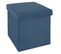 Pouf Pliant Bleu Foncé En Velours En Polyester - 38 X 38 Cm