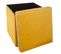 Pouf Pliant Moutarde En Velours En Polyester - 38 X 38 Cm