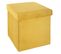 Pouf Pliant Moutarde En Velours En Polyester - 38 X 38 Cm