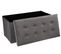 Coffre/pouf Pliable En Mdf Et Polyuréthane Couleur Grise - Dim : L76 X L38 X H38 Cm