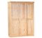 Armoire 3 Portes En Pin Massif Teinte Naturel - Dim : L140 X P55 X H190 Cm