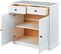 Bahut 2 Portes 2 Tiroirs En Bois Massif Laqué Blanc - Dim : L90 X H86 X P45 Cm